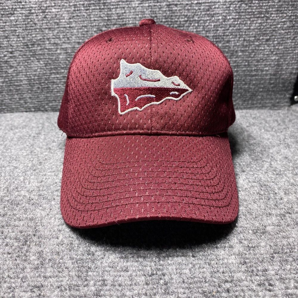 Maroon Mesh Baseball Cap with Embroidered Design